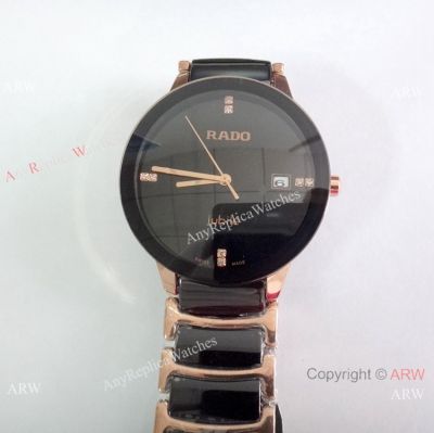 Replica Rado Jubile Rose Gold & Ceramic watches Men Size